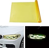 Voarge Scheinwerfer-Folie Gelb 30 * 120cm, Wasserdicht Auto Scheinwerfer Folie Tönungsfolie Nebelscheinwerfer (Gelb)