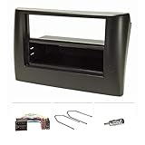 tomzz Audio 2414-025 Radioblende Set kompatibel mit FIAT Stilo Bj.2001-2008 Profi-Version Schraubmontage mit Ablagefach Radioadapter ISO Antennenadapter ISO DIN Entriegelungsbüg