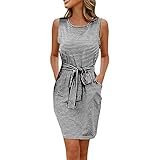 Damen Casual Sommerkleider Hohe Taille Maxikleid Partykleid Kleid Faltenrock A-Line Petticoat Knielang Partykleid Casual Maxikleid Sommer Strandkleid Maxikleid Abendkleid Ballk