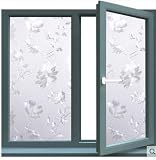 3D transluzente und blickdichte Fensteraufkleber, Sichtschutz dreidimensionale elektrostatische Milchglasfensterfolie B 45x200