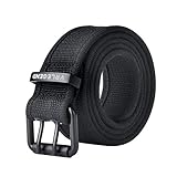 VRLEGEND Gürtel Herren Canvas Gürtel 120-180cm Jeans Gürtel Stoffgürtel Outdoor Casual Gürtel Militär Leinwand Stoff Gürtel Jeansgürtel Belts (130 cm, Schwarz)