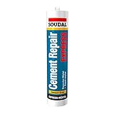 Soudal Cement Repair Express, Reparatur-Mörtel mit körniger Struktur, Farbe: Zement-Grau, Kartusche: 300