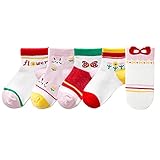 5Paare Antirutschsocken Baby Socken Bunt Stoppersocken Kinder Antirutschsocken Kinder Anti Rutsch Socken Stricken SöCkchen Baby Stoppersocken FüR 1-12 Monate Alte Neugeborene MäD