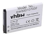 vhbw Li-Ion Akku 900mAh (3.7V) kompatibel mit Smartphone, Telefon, Handy Rollei Sportsline 60, 80 Ersatz für Nokia BL-5B