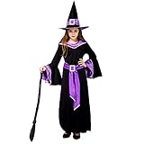 SEA HARE Halloween Girl's Glamour Hexenkleid (Violett, M :7-9 Jahre)