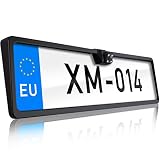 XOMAX XM-014 Rückfahrkamera mit Nummernschild/Kennzeichen Halterung I mit 4X LED Nachtsicht Funktion I Auflösung: 648 X 488 Pixel in Farbe I 12V I staubdicht/wasserdicht: IP67