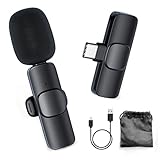 MOMAN Lavalier-Funkmikrofon-Ansteckmikrofon-USB-C-Kabellos 2.4GHz Auto Noise Canceling 120m für Android Huawei Psmart Mate P40 Samsung Galaxy Type-C Handy Smartphone Laptop Tablet MacBook CP1(C)