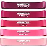 Panathletic Fitnessbänder, 5er Set – 5 Verschiedene Stärken, Übungsanleitung, eBook auf Deutsch, Tragebeutel – 5X Fitnessband, Theraband, Gymnastikband, Terrabänder, Widerstandsband, Fitness B
