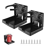 ZHIQIN 2 Stück Auto Getränkehalter klappbar Auto Flaschenhalter Universeller Kaffeebecherhalter Folding Drink Holders Becherhalter für Boot KFZ aus Kunststoff,Schw