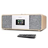 LEMEGA MSY3 Smart Music System, Internet-Radio, DAB/DAB+/FM Radio, WLAN, Spotify Connect, Bluetooth, Stereo-Sound, Holzbox, 20 Voreinstellungen, Fernbedienung/App-Steuerung – Eiche weiß