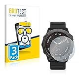 BROTECT Panzerglas Schutzfolie kompatibel mit Garmin Fenix 6X Pro Solar (3 Stück) - 9H Extrem Kratzfest, Anti-Fingerprint, Ultra-Transp