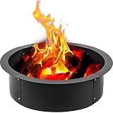 BuoQua Hochleistungs-Feuerstelle Ring, hergestellt aus Liner DIY Q235 Stahlmaterial 36 Zoll außen x 30 Zoll innen, Feuerschalen Aufsetzer F