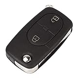 WOLDce 2-Tasten-Fernbedienung Schlüssel Shell Flip Auto Schlüsselabdeckung Runde leer, für VW Volkswagen Golf 4 5 6 Passat B5 B6 Polokamera Bora T