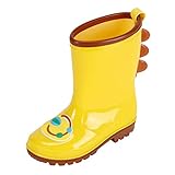 VESNIBA Kinder Gummistiefel Kleinkind Süße Dinosaurier Gummistiefel Regenstiefel Leichte Wasserdichte Schuhe Outdoor für Kleinkind Mädchen Jungen Unisex Kinder, Unisex Kinder, A7 gelb, 1 UK C