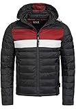 Indicode Herren Hampshire Steppjacke in Daunenjacken-Optik mit Abnehmbarer Kapuze | warme modische Winterjacke leichte gefütterte Übergangsjacke Jacke für Männer Ultra Black XL