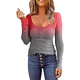 Spitzenbluse Damen Elegant Langarm Pullover mit Spitze Nähen Bluse Oberteile mit geknöpfter Knopfleiste Kontrastfarbene Patchwork Tunika Slim Fit Basic Hemd Herbst Winter Sweatshirt Lang