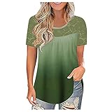 XTBFOOJ Satin Blusen Damen Tunika Baumwolle Karierte Bluse Tun Langarm Lange Oberteile Sommer Hemdbluse Weiß Tops Schwarz Blusen Kurzarm Weiss Tunika Strand Lang Bluse Weiß