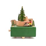 ZHONGHUA Exquisite Spieluhr, langlebig und Retro Christmas Train Music Box Drehmechanismus WindUp Holz Musical Box Bewegliche Serie Spielzeug for Kinder und F