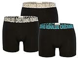 CR7 CRISTIANO RONALDO Herren Enganliegende Boxershorts (3er-Pack), Schwarz, XL