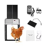 RYUNQ Automatische HüHnertür - Einfache Einstellung Hühnerklappe , HüHnerstall TüRöFfner Mit Timer Lichtsensor, Sicher mit Schutzsensor, TüRöFfner HüHnerstall FüR HüHnerrassen, 30 x 45
