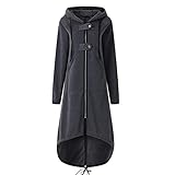 Damen Hoodies Parka Sweatjacke Winter Korea-Stil Schlank Jacke Mantel Frau Lange Kapuze Jacke Outwear Frauen Warm Zipper Long Coat Fashion Solid Stricke Pullover Wintermantel Mode Kapuzenp