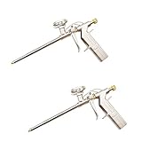CINY 2-teilige Polyurethan Schaumpistole, Metall Hochleistungs PU Bauschaum Expansionsschaumpistole, Sprühanwendung Kartuschen Pistole Von In Kleinen Lücken Zum Abdichten Der Füllversiegelung (Gold)