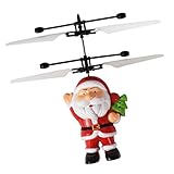 Amosfun Fliegender Ball für Weihnachten, Weihnachtsmann, Helikopter, Weihnachtsmann, wiederaufladbar, ferngesteuertes Spielzeug, Weihnachtsstrumpffüller, Kinder-Partyzubehö