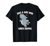 Just A Girl Who Loves Hippos T-Shirt Nilpferd lustig Sprüche T-S