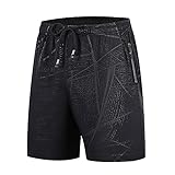 JEPOZRA Sporthose Herren Kurz Laufshorts Herren mit Reißverschlusstasche Atmungsaktiv Schnell Trocknend Laufhose kurz für Sport Basketball Tennis Fitness Shorts Summer Beiläufig Kurze Jogging