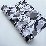 Sankuai 1 stück hd Tiger schwarz camo Vinyl wrap filmaufkleber rote arktische Schnee Camouflage Vinyl Auto verpackungsfilm für Fahrzeug Motor Laptop (Farbe : Snow Camo, Größe : 152X20 cm)