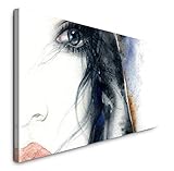 Paul Sinus Art GmbH Portrait Einer Frau 120x 50cm Panorama Leinwand Bild XXL Format Wandbilder Wohnzimmer Wohnung Deko Kunstdruck