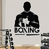 Vinyl Kunst Wandtattoo Fitness Boxer Sport Übung Muskel Wohnkultur Kampfsport Wandaufkleber A1 42x56