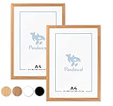 Pandawal® Bilderrahmen A4 Holz Natur 2er-Set für Poster, Bilder und Fotos 21x30cm Rahmen mit Plexi-Glas (DIN A4 21 x 29,7 cm)
