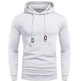 Herren Hemd Slim Fit Langarmshirt Freizeit Luxus Langarmhemd Bügelfreies Business Anzug Party Hochzeit Shirt für Männer Slim Fit Hoodie Nähte Farbe Mantel Jacke Outwear Sport Tops (L, Weiß)