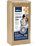 Töpferton 10kg rot lufttrocknend weich & geschmeidig - zum Modellieren & Töpfern fü