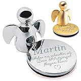 Schutzengel mit persönlicher Gravur I Name & Spruch I in Silber oder Gold | magnetischer Auto Parkschein-H