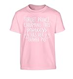 Flox Creative Forget Prince Charming This Princess Has her Meerschweinchen Kinder-T-Shirt | Alter 3-4 bis 12–14 Jahre Gr. Medium 7-8 76 cm/ 81 cm,