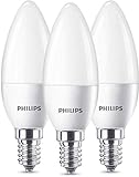 Philips LED Lampe ersetzt 40W, E14, warmweiß (2700 Kelvin), 470 Lumen, Kerze, Dreierpack