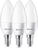 Philips LED Lampe ersetzt 40W, E14, warmweiß (2700 Kelvin), 470 Lumen, Kerze, Dreierpack