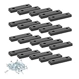 20 x Bodenabstandshalter/Möbelpads/Möbelfüsse zum Anschrauben | sossai® MG2 | Farbe: Schwarz | Größe: 50x14x5 mm | Inkl. Schraub