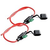 Neuftech® 2pcs Sicherungshalter KFZ LKW Flachsicherung Sicherung Halter wasserdicht 30A (inkl. 30A Sicherung - 26 cm)