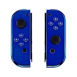 eXtremeRate Hülle für Nintendo Switch,Gehäuse Case Cover Hülle Schale Schutzhülle Tasche Kit für Nintendo Switch Joycon Controller mit vollständige Tasten(Chrome Blau)-Keine Konsole Hü