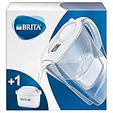 BRITA Wasserfilter Marella weiß inkl. 1 MAXTRA+ Filterkartusche – BRITA Filter zur Reduzierung von Kalk, Chlor, Blei, Kupfer & geschmacksstörenden Stoffen im W
