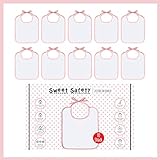 Sweet Safety Baby Lätzchen Set zum Bemalen Baumwolle Rosa Weiß für Mädchen Geschenk Geburt Spiele Babyparty 10 Stück