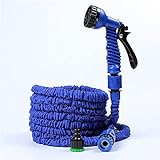 Gartenschlauch Gartenschlauch expandierbarer flexibler Wasserschlauchschlauch-Kunststoffschläuche Rohr zum Bewässern von Autowaschspray Geeignet für Wand oder Zaun ( Farbe : Blau , Size : 125ft )