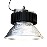 LED Hallenleuchte, Werkstattleuchte, Industrieleuchte, IP65, 135 W Highbay, 19.000lm, 4000K (neutralweiß), Industriestrahler, mit facettiertem Aluminiumreflektor, 60° tief-/breitstrahlend, dimmb