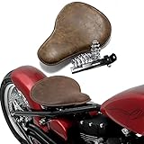 Bronze Motorrad Solo Sitz,mit Feder Halterung Kit für Chopper Bobber Sportster XL883/1200
