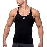 Ärmellos Muskelshirt Herren Tank Top mit tief geschnittenem Armausschnitt T-shirt Sport Fitness Jogging Sommer Hoodie Slim Fit Tanktops Männer Tankshirt Classic Unterhemd L