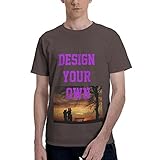 Custom Design Your Own Men's Basic Short Sleeve T-Shirt Tee Tops Cotton Coffee XXL