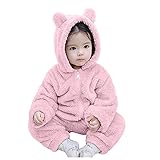 PZHHZPING Baby Spielanzug Schlafanzug Flanell Warm Strampler Pyjama Fuß Vollständig Karikatur Jumpsuit mit Tier Kapuze Winter Weich Sleepwear langem Onesies O